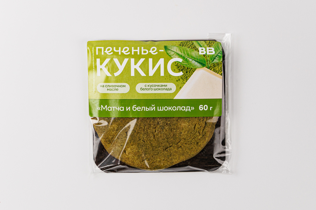 

Печенье-кукис ВкусВилл Матча и белый шоколад, 60 г