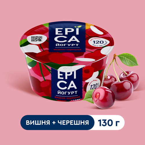 

Йогурт Epica натуральный вишня черешня 4.8% 130 г