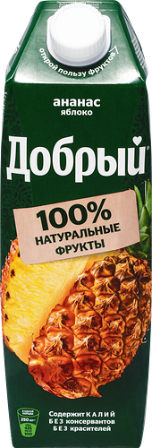 Нектар Добрый Ананас, яблоко 1 л