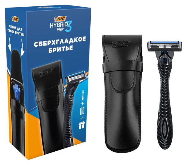 

Подарочный набор Bic Hybrid 3 Flex + чехол