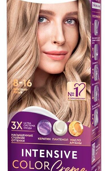 Стойкая крем-краска для волос Палетт Интенсивный цвет 8-16 Пепельно-русый, 110 мл