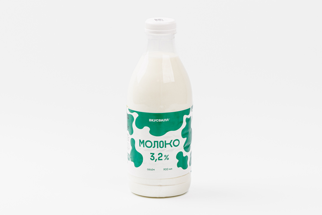 

Молоко ВкусВилл 3.2% 900 мл дизайн бутылки в ассортименте