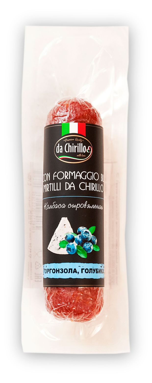 

Колбаса сыровяленая Da Chirillo Con Formaggio Blu Mirtilli полусухая категории Б 140 г