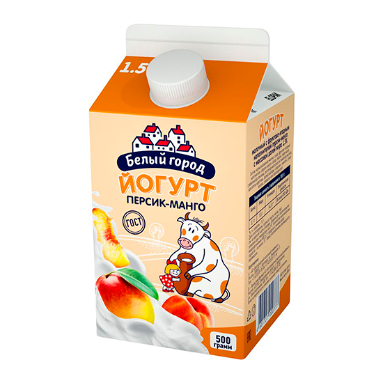 Йогурт питьевой Белый город персик-манго 1.5% 500 г