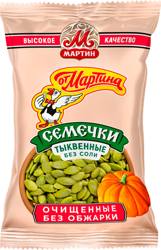 

Семечки От Мартина тыквенные очищенные не обжаренные без соли 100 г