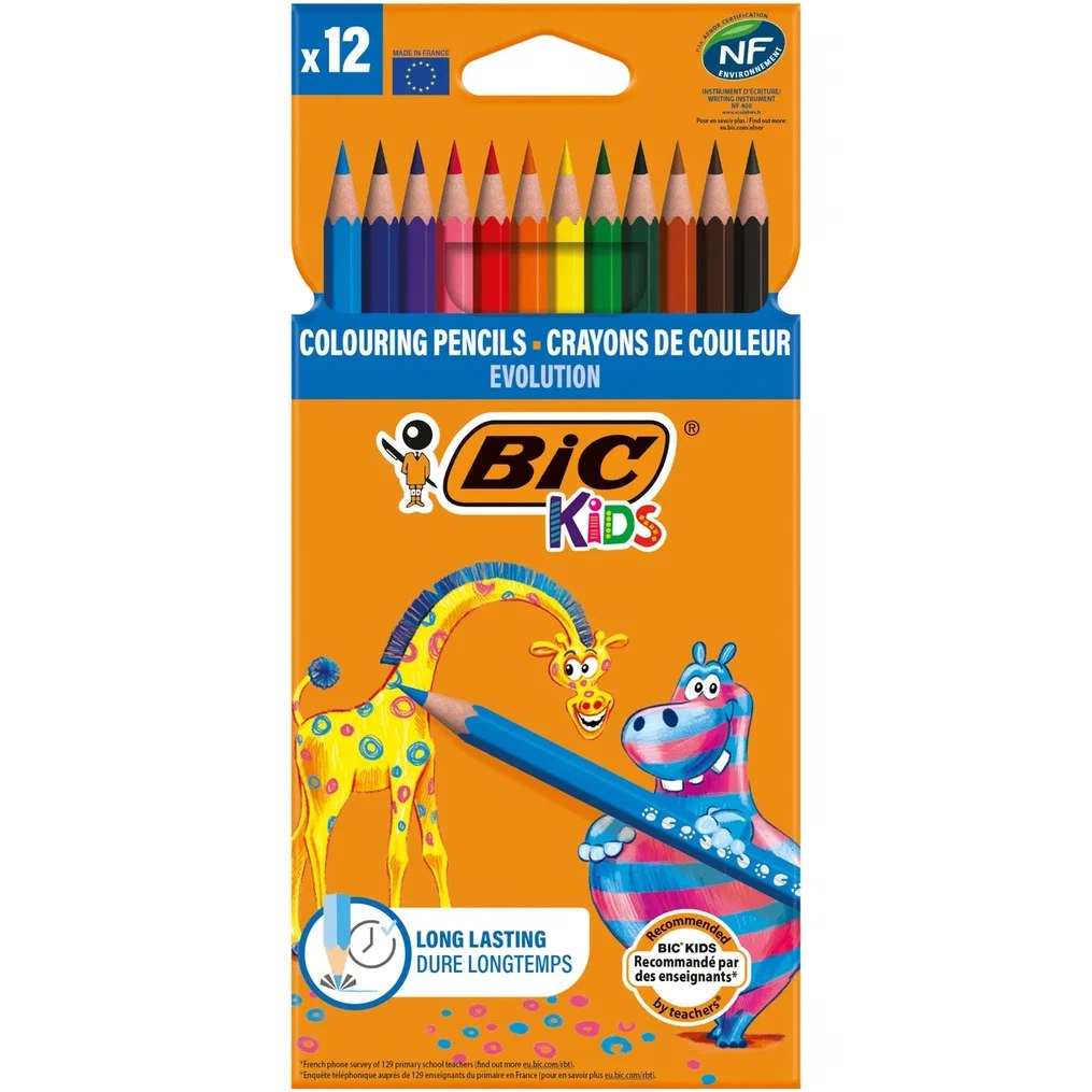 

Карандаши цветные Bic Kids Evolution ударопрочные 12 цветов
