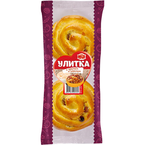 Улитка Черёмушки с кремом и изюмом 2х50 г