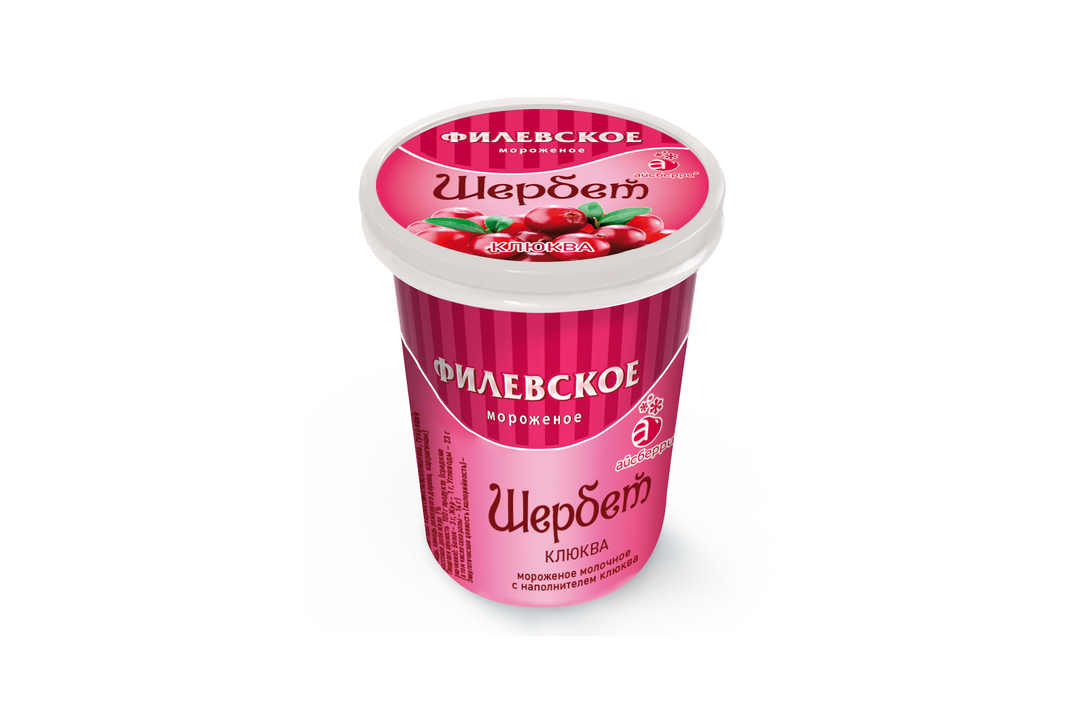 

Мороженое Филевское щербет молочное с клюквой 1%, 80 г