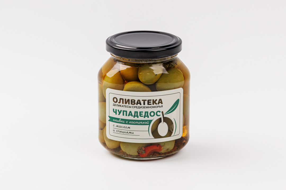 

Оливки Оливатека Чупадедос с косточкой с маслом 340 г