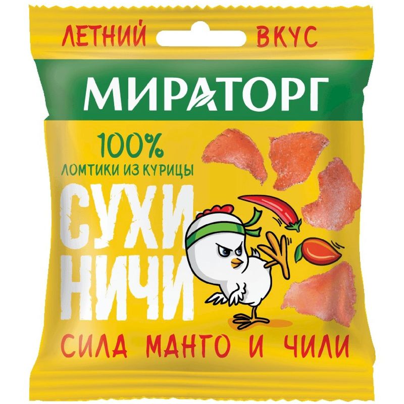 

Мясные снэки Мираторг Сухиничи Манго-чили из куриного филе 40 г