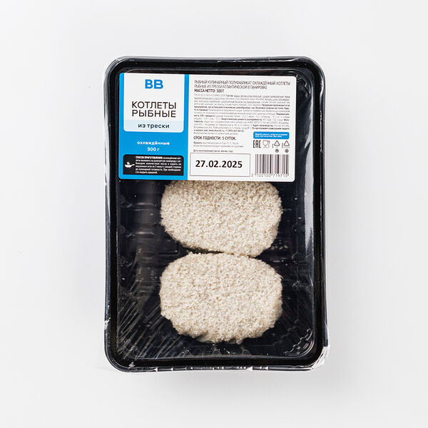 Котлеты Вкусвилл из трески охлажденные