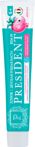 

Зубная паста President для детей с 6 лет жвачка 50 г
