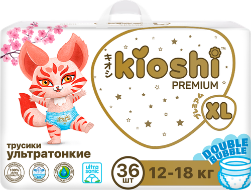 

Подгузники-трусики Kioshi Premium Ультратонкие XL 12-18 кг 36 шт.