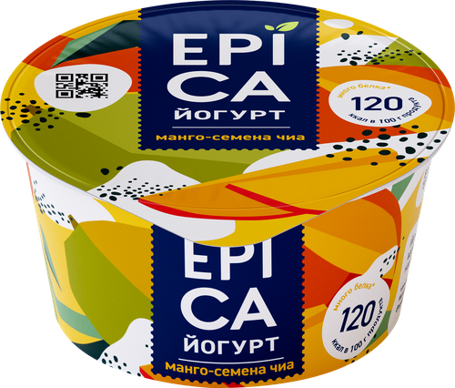 

Йогурт Манго-Семена чиа Epica 5%, 130 г