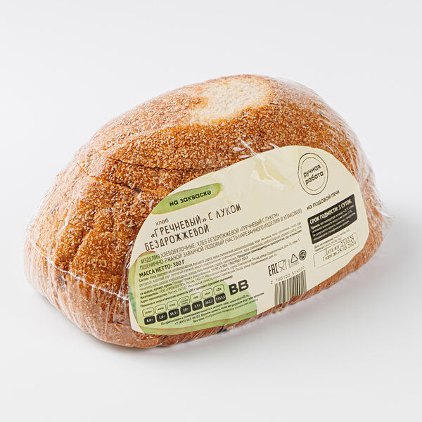 Хлеб Гречневый с луком бездрожжевой