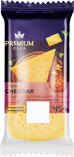 Сыр Premium Club Чеддер выдержанный 45% без змж 200 г