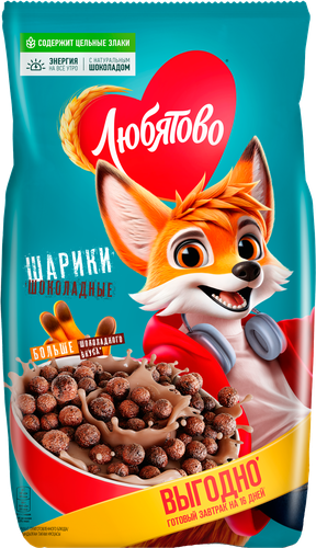 

Завтраки готовые Любятово Шарики шоколадные 500 г