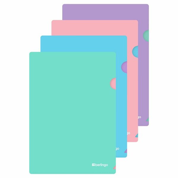 Папка-уголок Berlingo Рельеф-центр А4 200 мкм софт-тач 1 шт в ассортименте