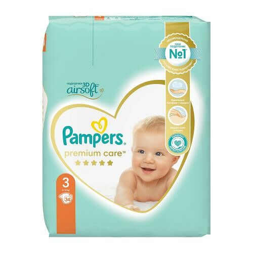 Подгузники Pampers Premium Care Mini (6-10 кг) 34 шт