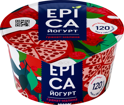

Йогурт Epica с гранатом и малиной 4.8% 130 г