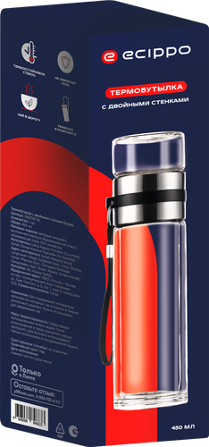 

Термобутылка Ecippo двойные стенки, ремешок в комплепкте
