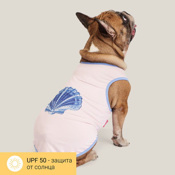 Майка Petmax розовая с ракушкой размер L