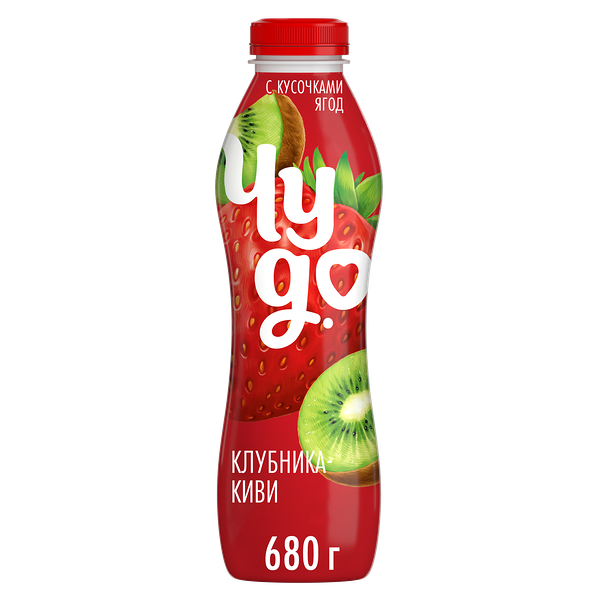 Йогурт питьевой Чудо Клубника-Киви 1.9% 680 г