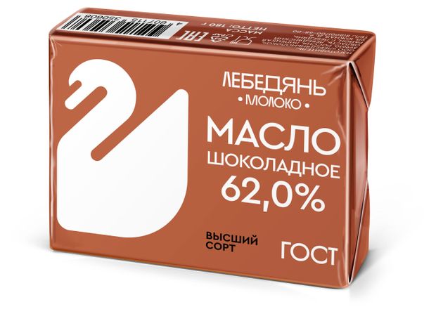 

Масло сливочное Лебедяньмолоко Шоколадное 62% 180 г