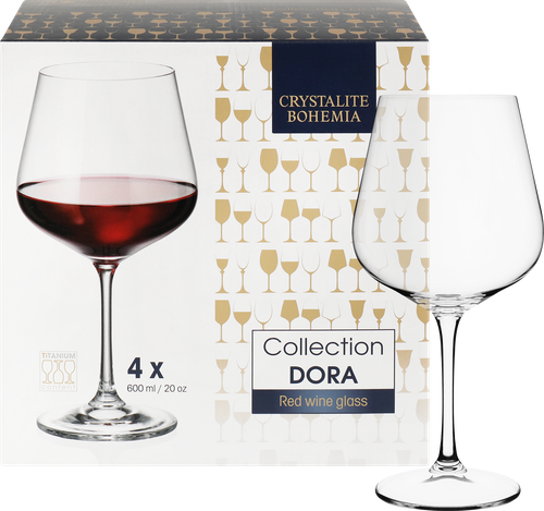 

Набор бокалов для вина Crystalite Bohemia Dora 600 мл стекло арт. 67034 4 шт.