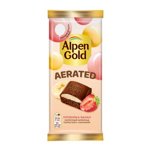 

Шоколад молочный Alpen Gold Пористый (Aerated) клубника банан 75 г