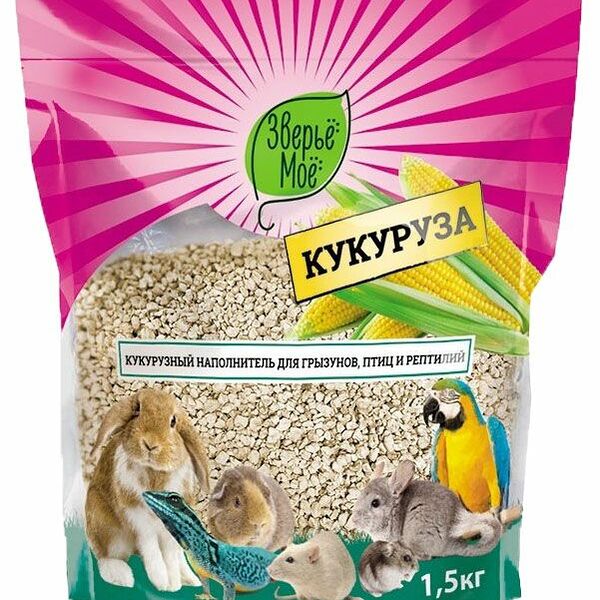 Зверье мое наполнитель кукурузный для грызунов, птиц и рептилий 1.5 кг