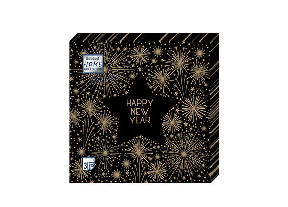 

Салфетки бумажные Bouquet Home Collection Золотой салют, 33х33 см