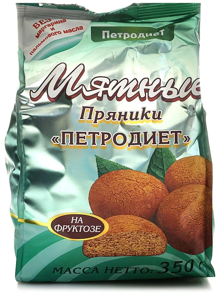 

Пряники Петродиет Мятные на фруктозе 350 г