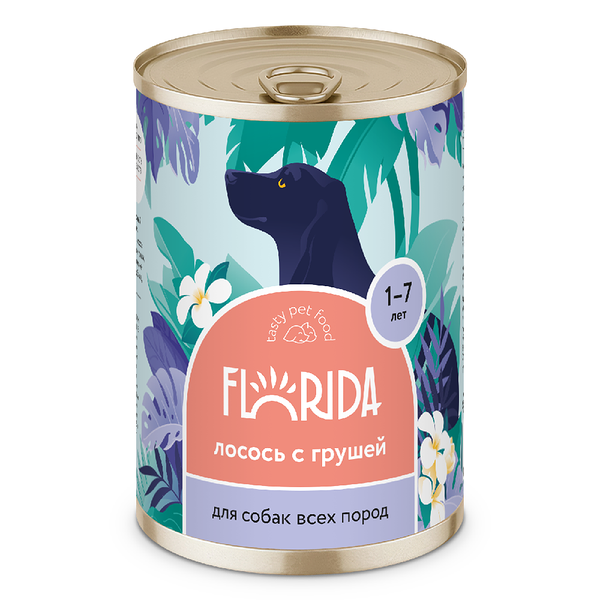 Консервы Florida для собак с лососем и грушей 400 г