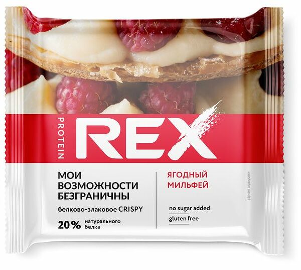 Протеиновое печенье Protein Rex Crispy Ягодный мильфей, 55 г