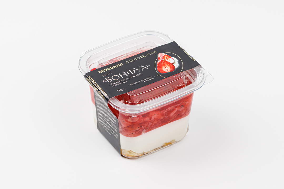 

Десерт ВкусВилл Бонфуа с цельной клубникой и крем-чиз 230 г