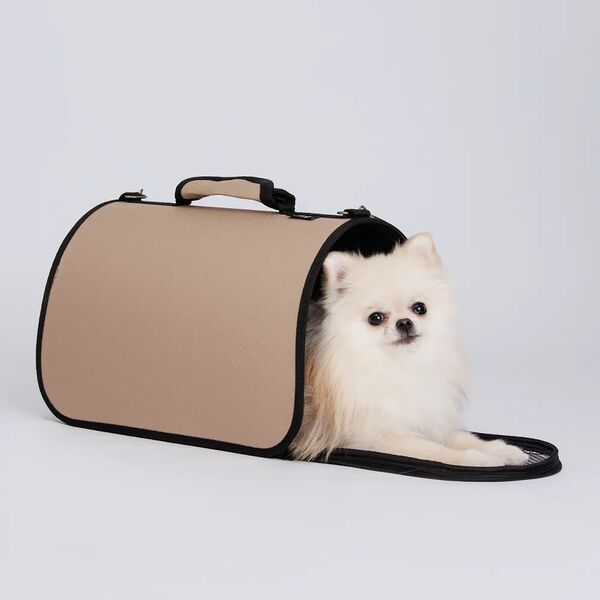 Сумка-переноска для кошек и собак Rurri мелких пород Хард, S, 36х22х23 см, бежевая