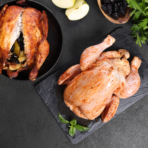 

Цыпленок ЛЕНТА FRESH с яблоками и черносливом, весовой