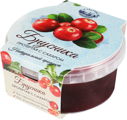 

Брусника Лукошко протертая с сахаром 200 г