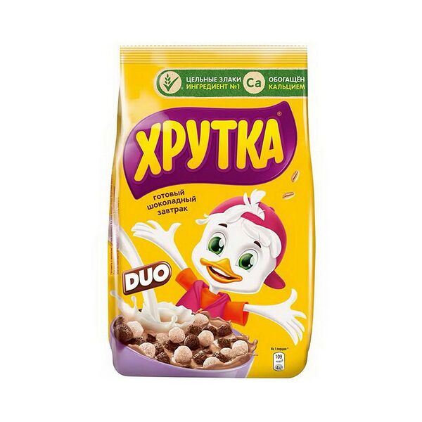 Готовый шоколадный завтрак, обогащенный кальцием 230 г ХРУТКА DUO