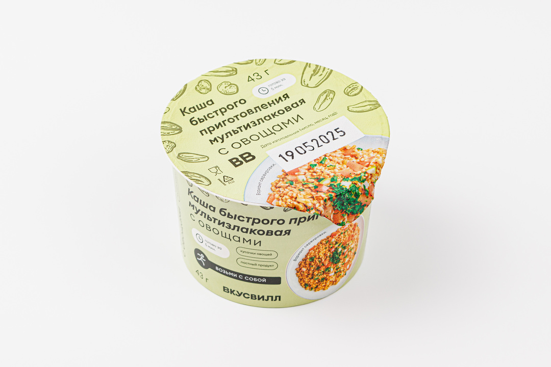 

Каша мультизлаковая ВкусВилл с овощами быстрого приговления 43 г