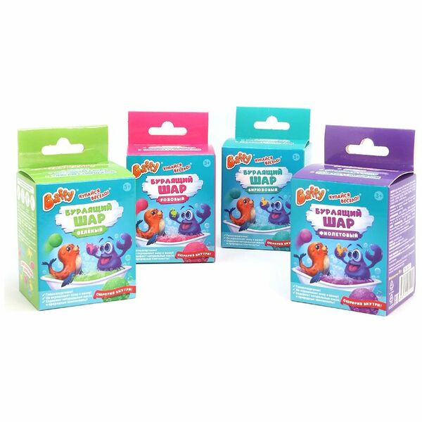 Бурлящий шар для ванны с сюрпризом ТМ Baffy (баффи) цвет в ассортименте