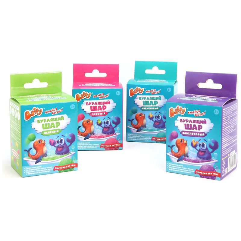 

Бурлящий шар для ванны с сюрпризом ТМ Baffy (баффи) цвет в ассортименте