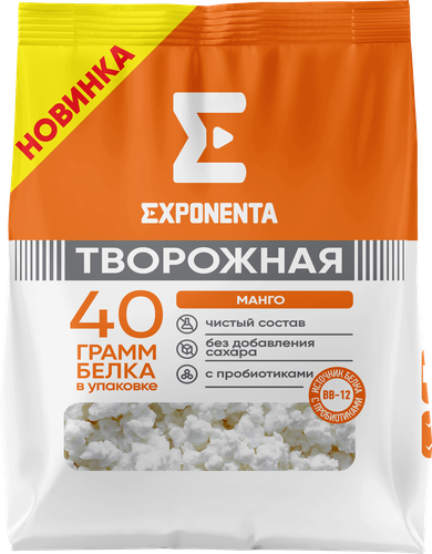 

Продукт творожный Exponenta с высоким содержанием белка Манго 250 г