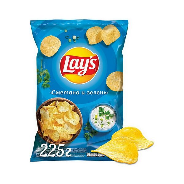 Чипсы Lay's со вкусом сметаны и зелени