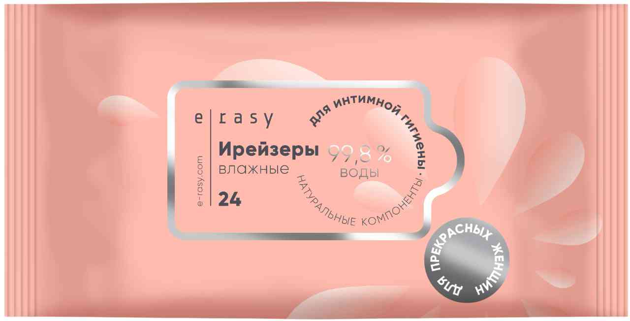 

Ирейзеры для интимной гигиены влажные E-Rasy, 24 шт