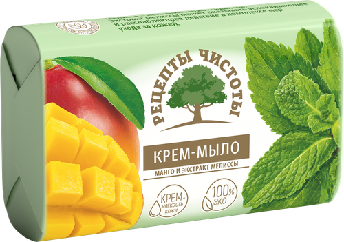 

Мыло туалетное Рецепты чистоты Манго-Мелисса 100 г