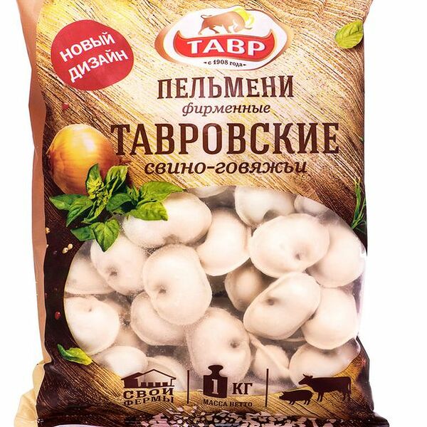 Пельмени Тавр Тавровские фирменные свино-говяжьи 1 кг