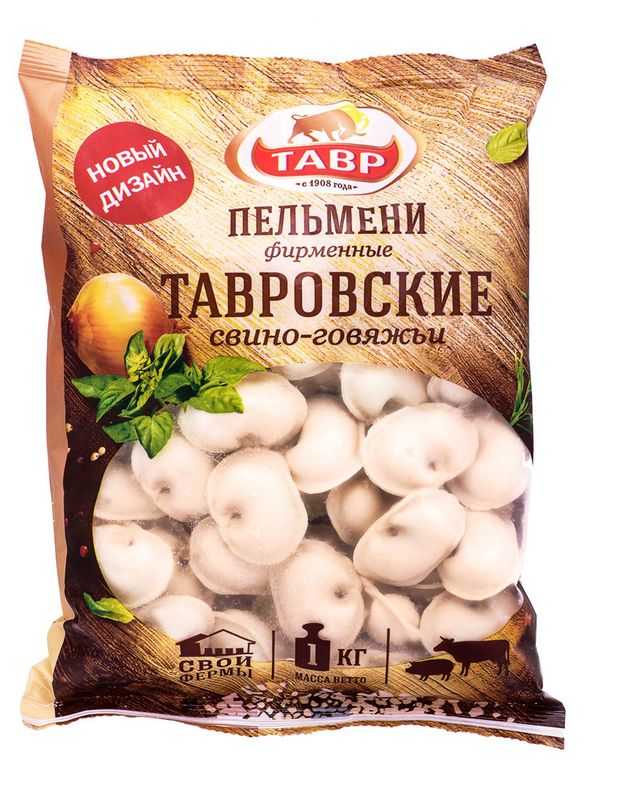 

Пельмени Тавр Тавровские фирменные свино-говяжьи 1 кг