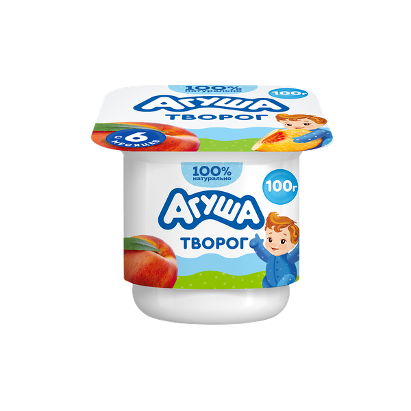 Творог детский фруктовый Агуша Персик 3.9% с 6 месяцев 100 г